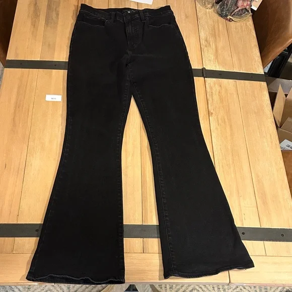 Lucky Brand 8/29 Black Stevie High Rise Flare Classic Black Women's Flared Jeans - Picture 2 of 7